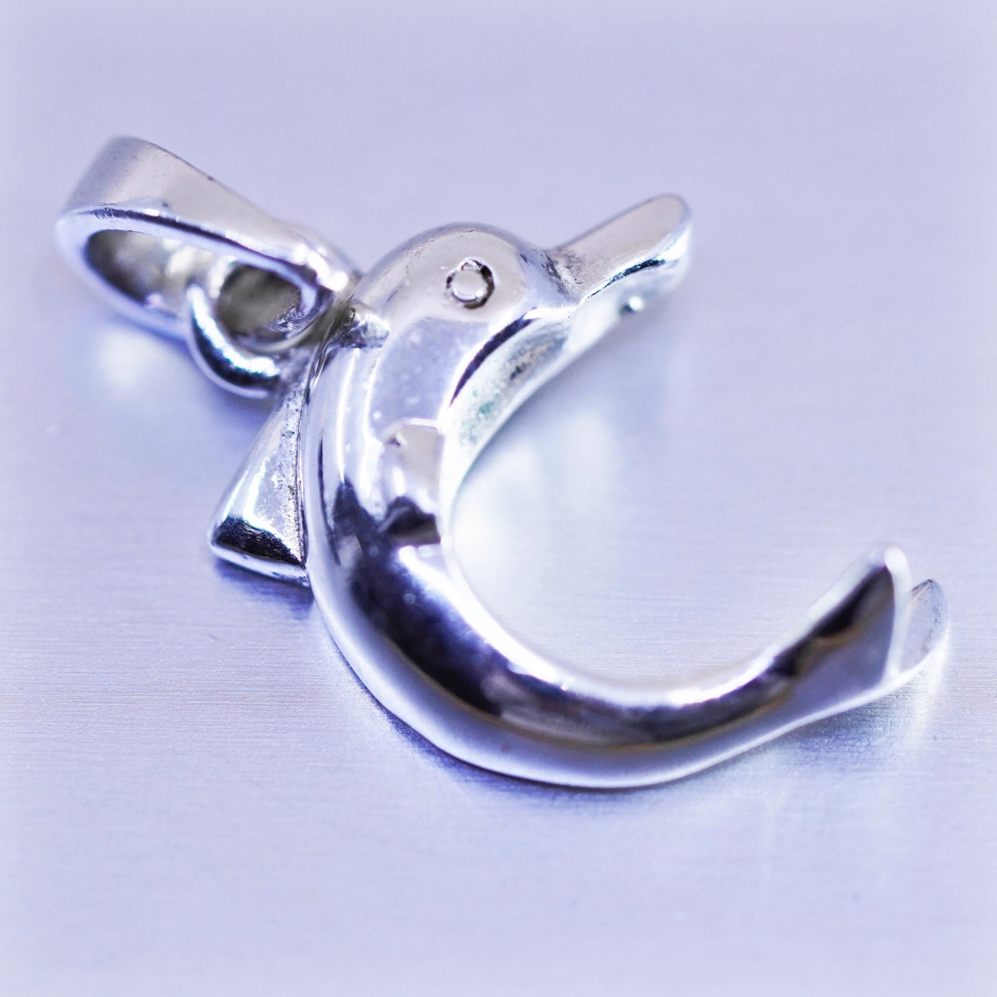 Antique Sterling silver handmade 925 dolphin charm pendant