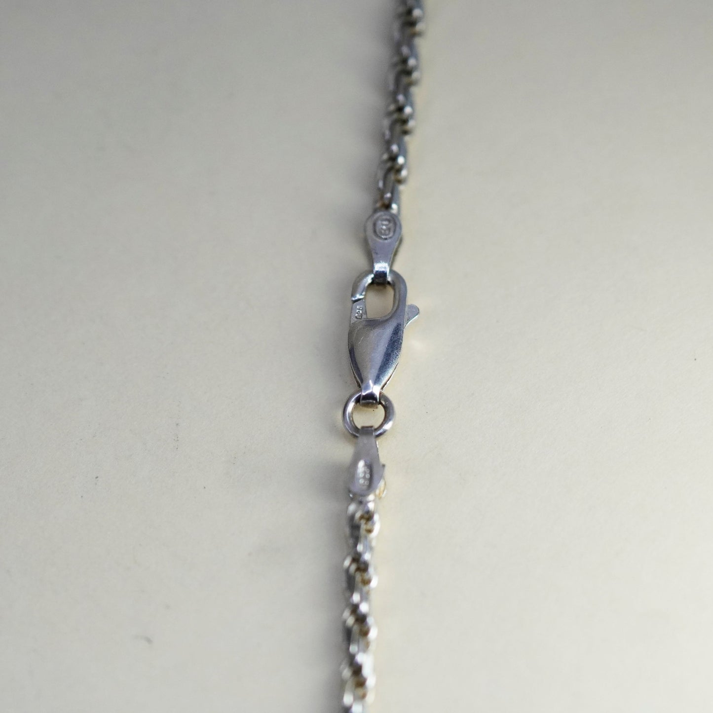 24”, 3mm, vintage Sterling silver necklace, 925 rope chain