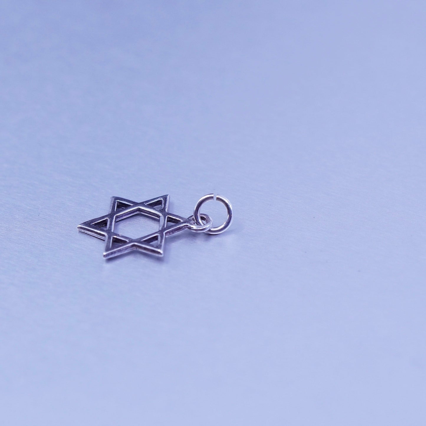 Antique Sterling silver handmade simple 925 hexagram star charm