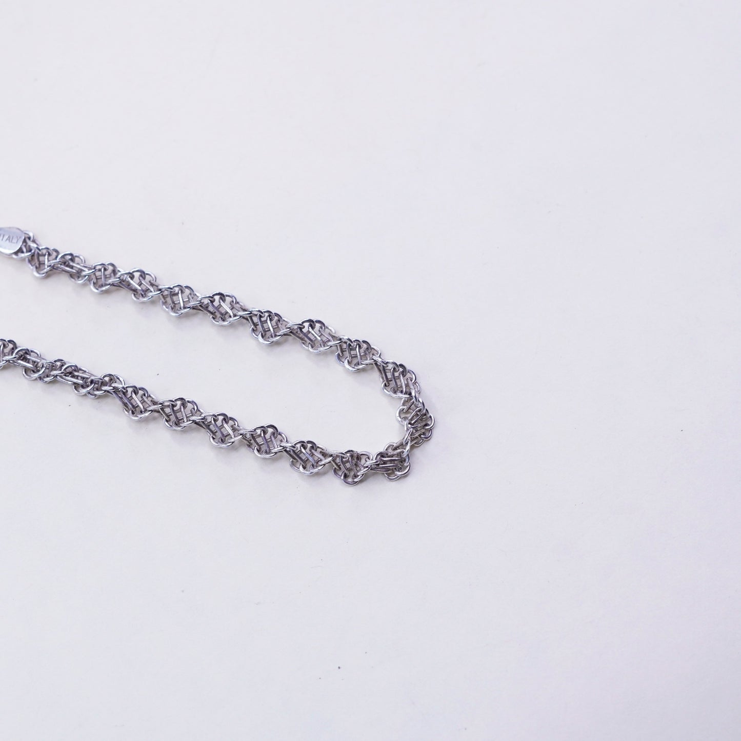 7”, 5mm, Vintage sterling 925 silver bracelet, twisted curb link bracelet