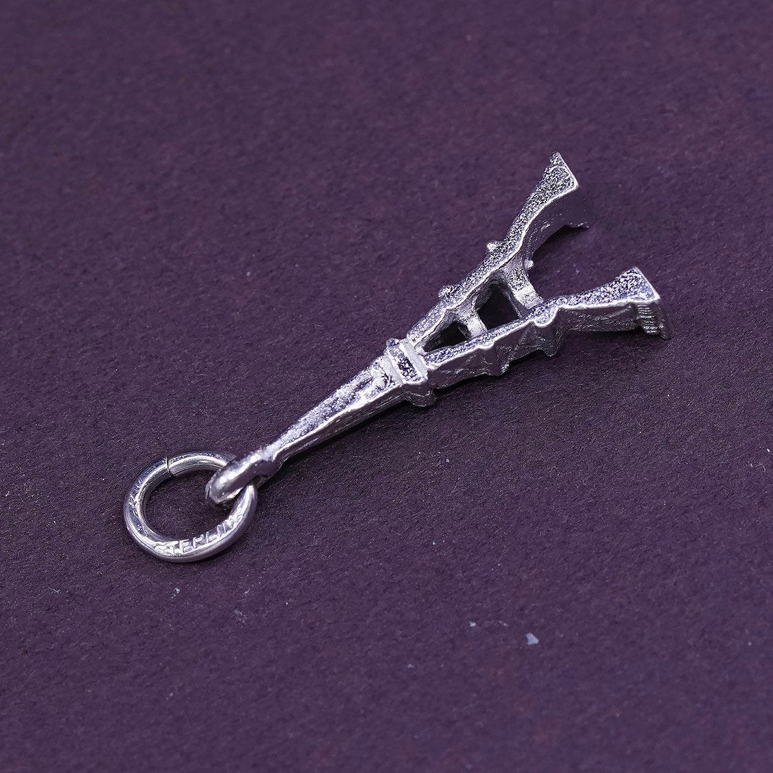 VTG sterling silver handmade tower charm, 925 pendant, Paris tower, Tokyo tower