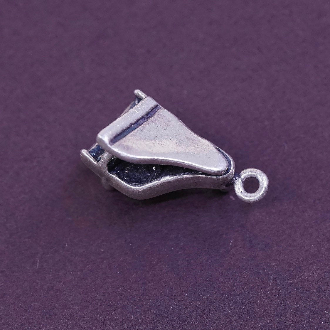 vtg sterling silver handmade pendant, 925 piano charm