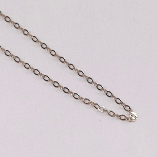 18”, vermeil gold over sterling silver flatten circle chain, Italy 925 necklace