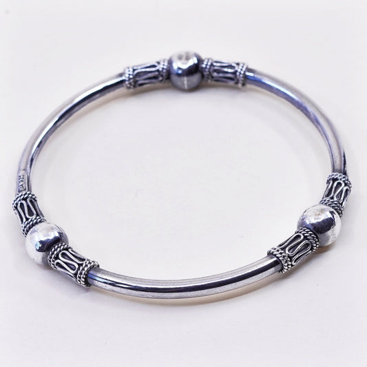 7.75”, vintage bali BA suarti sterling 925 silver handmade bracelet, bangle