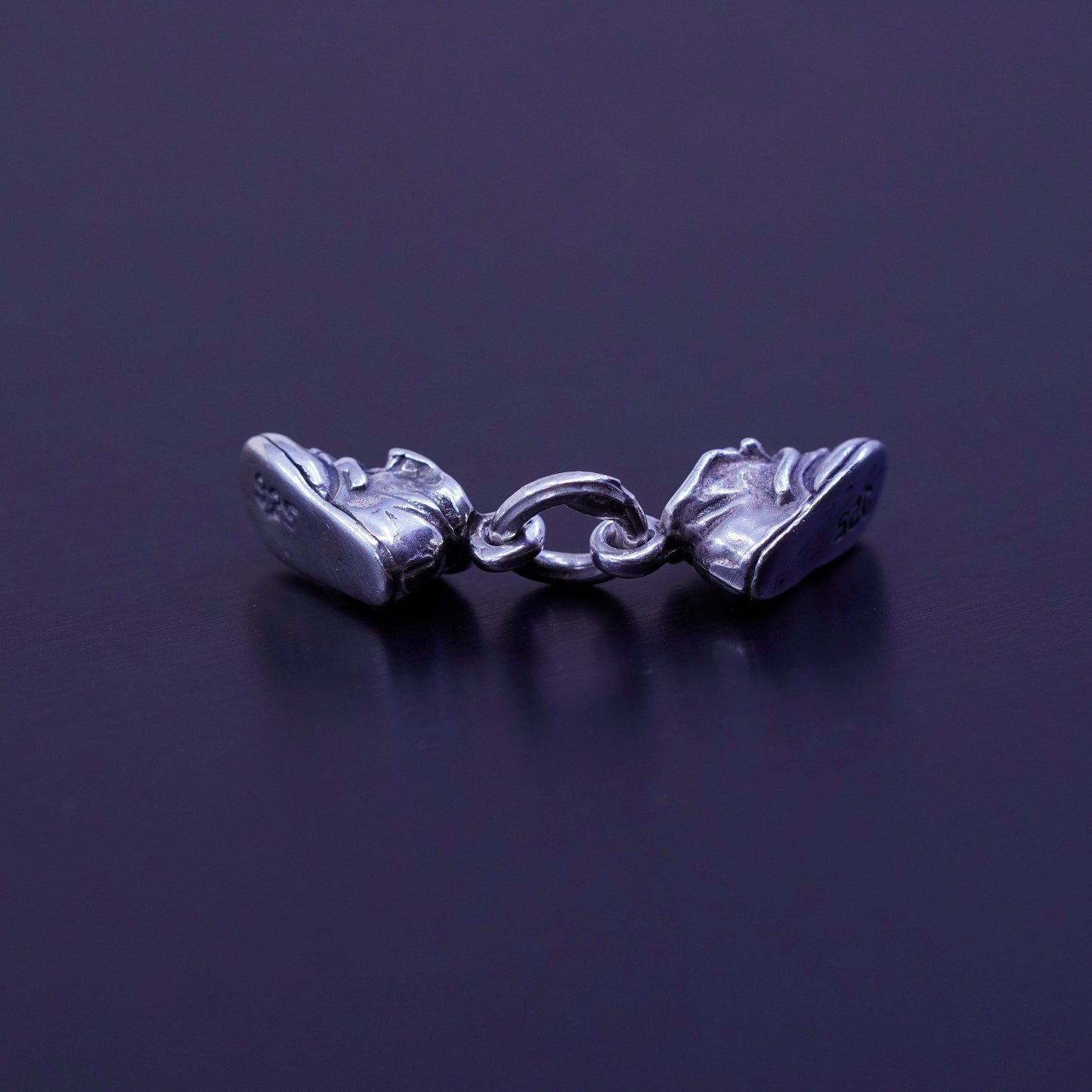 Antique Sterling silver handmade charms, 925 baby shoes