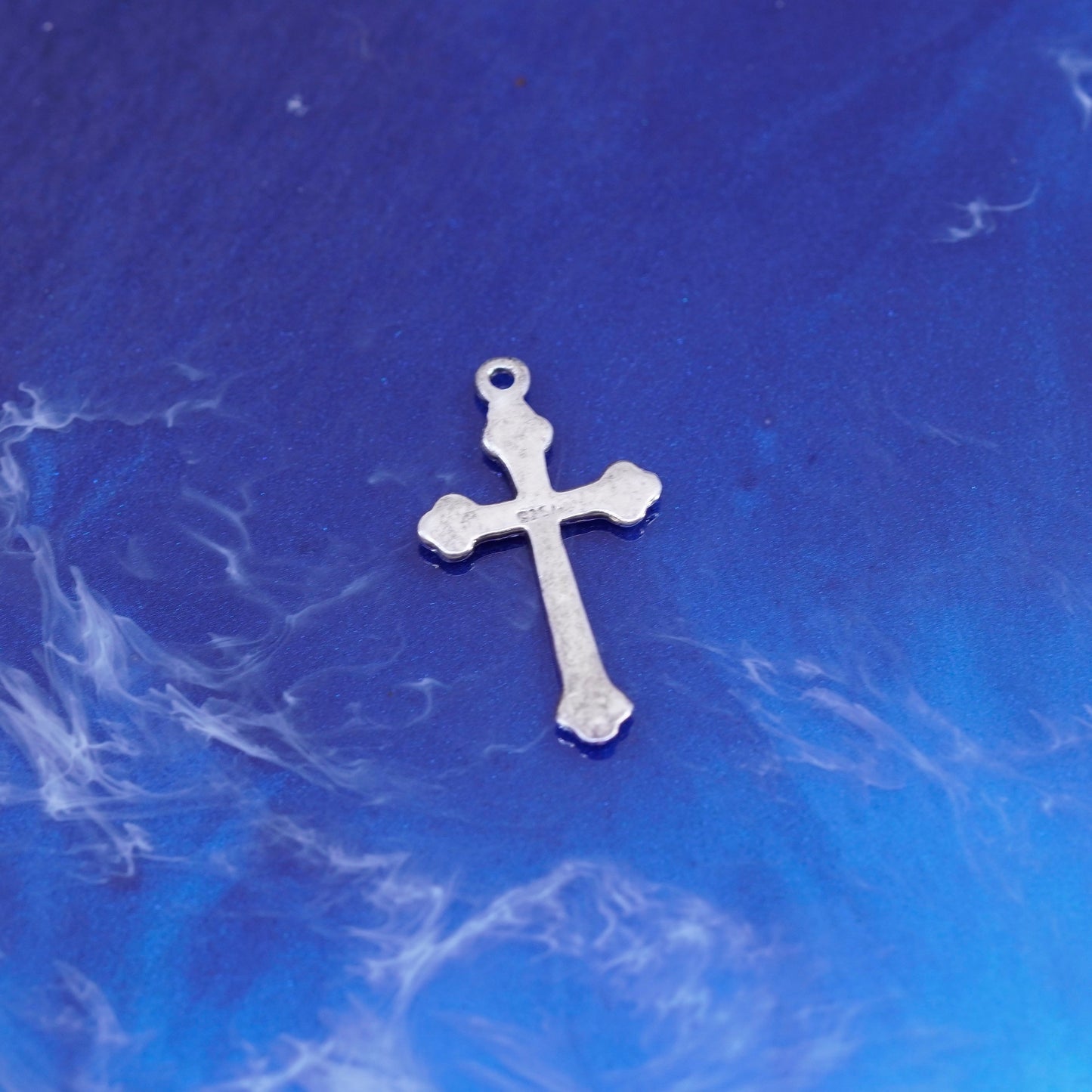 Vintage Sterling silver Handmade charm, 925 cross pendant