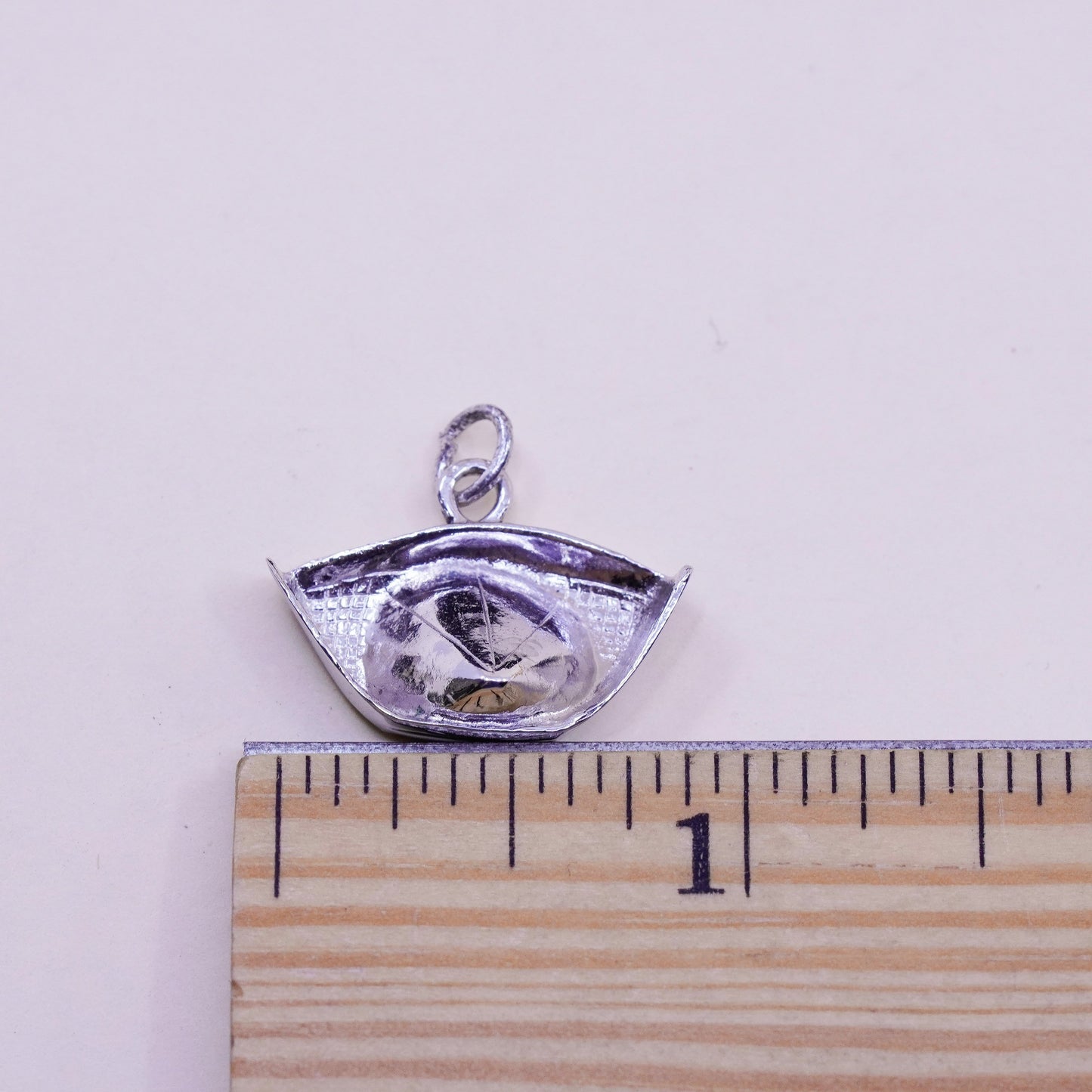 Vintage sterling silver handmade charm, 925 nurse hat pendant