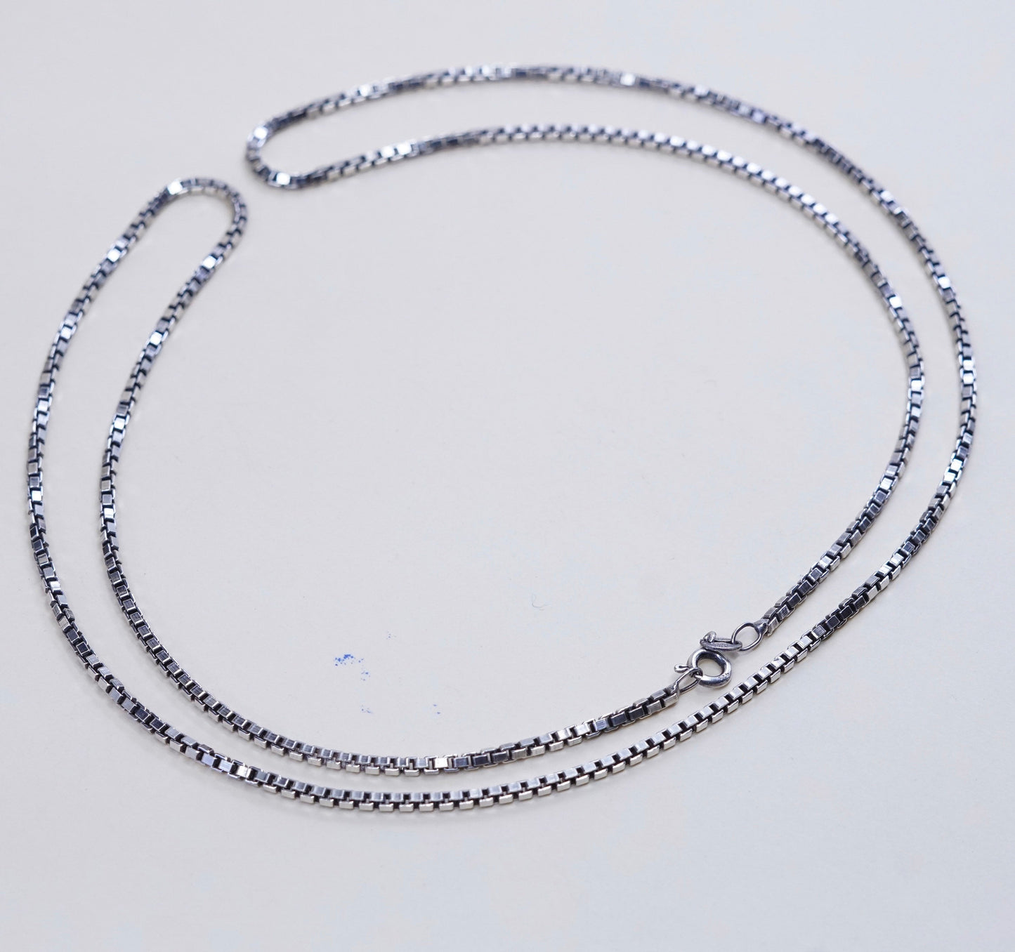 30”, 2mm, Vintage Italy sterling silver Italy 925 silver box chain, necklace