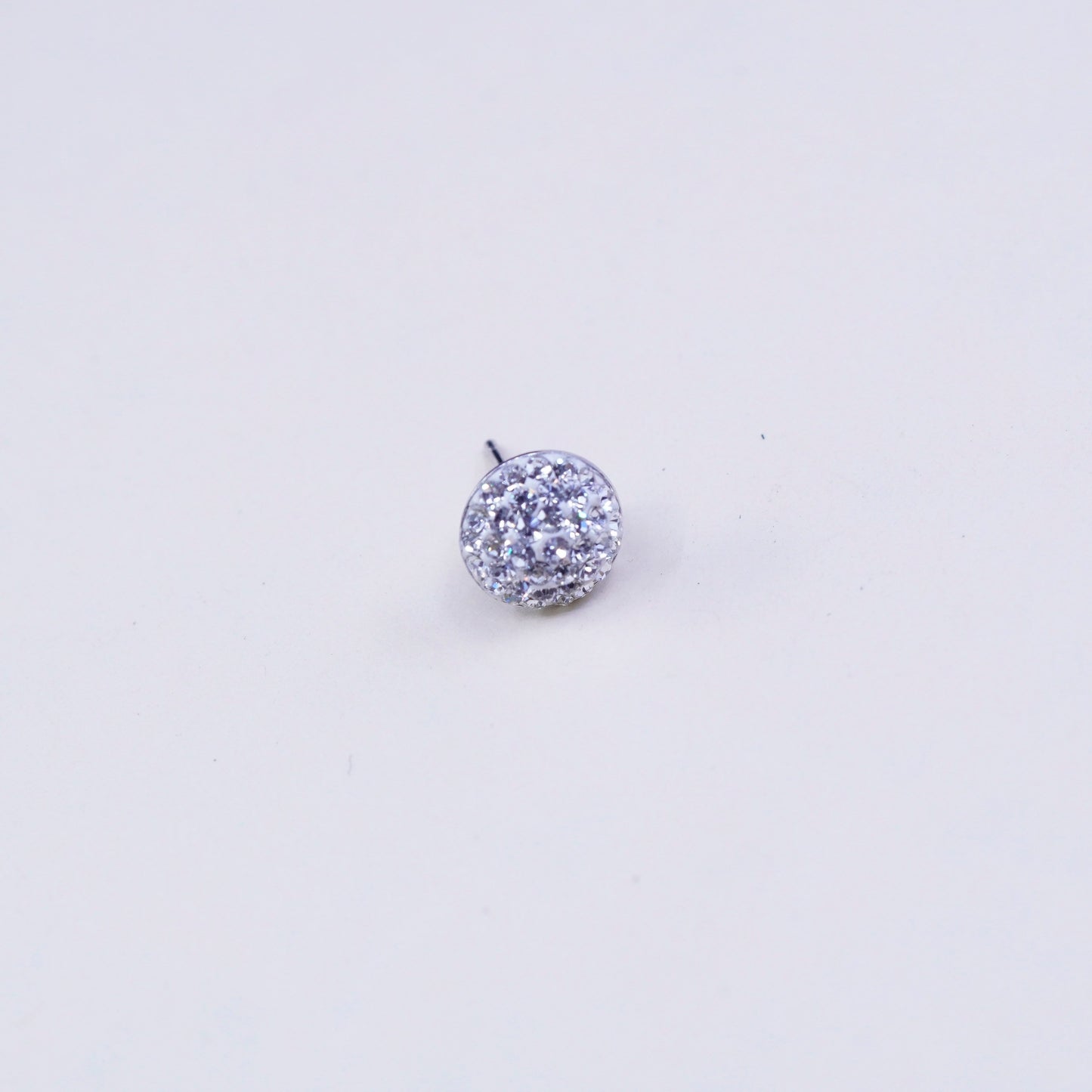 10mm, Vintage sterling silver cluster cz studs, fashion minimalist earrings