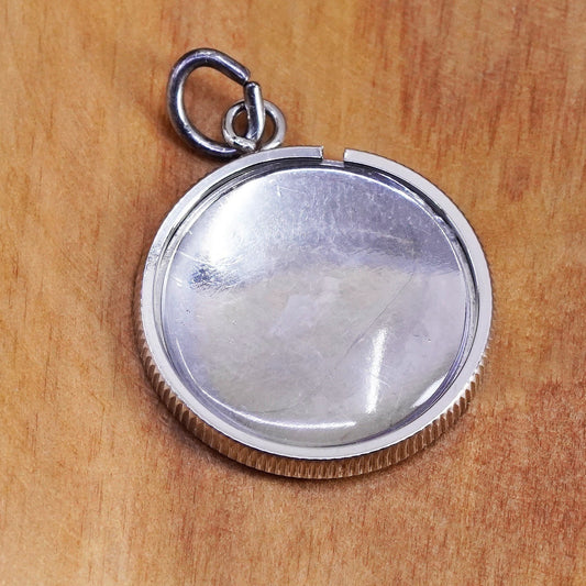 Vintage Sterling silver handmade charm, 925 photo pendant
