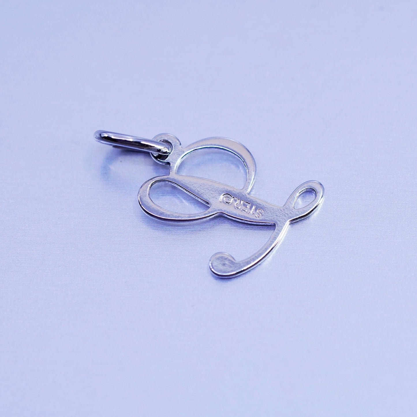 Antique matte Sterling 925 silver charm, initial monogram “A”