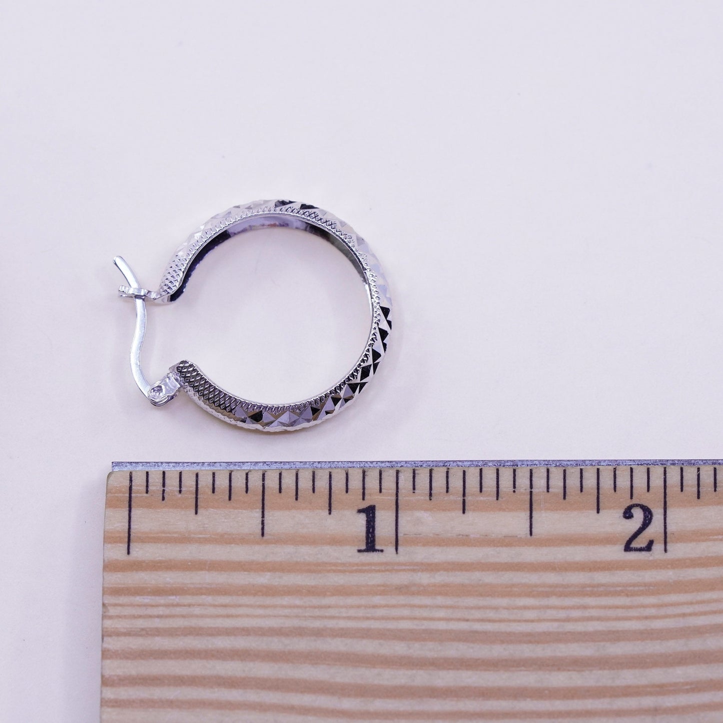 0.75”, sterling 925 silver loop earrings, minimalist primitive textured hoops