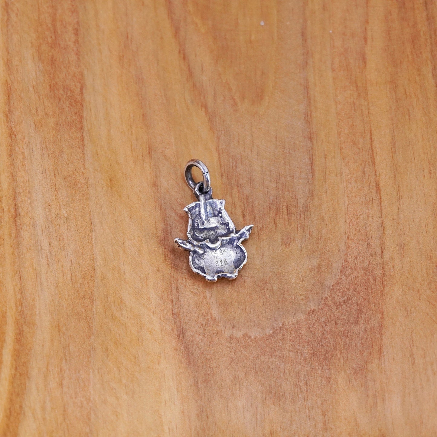 Vintage Sterling silver handmade pendant, 925 owl bird charm
