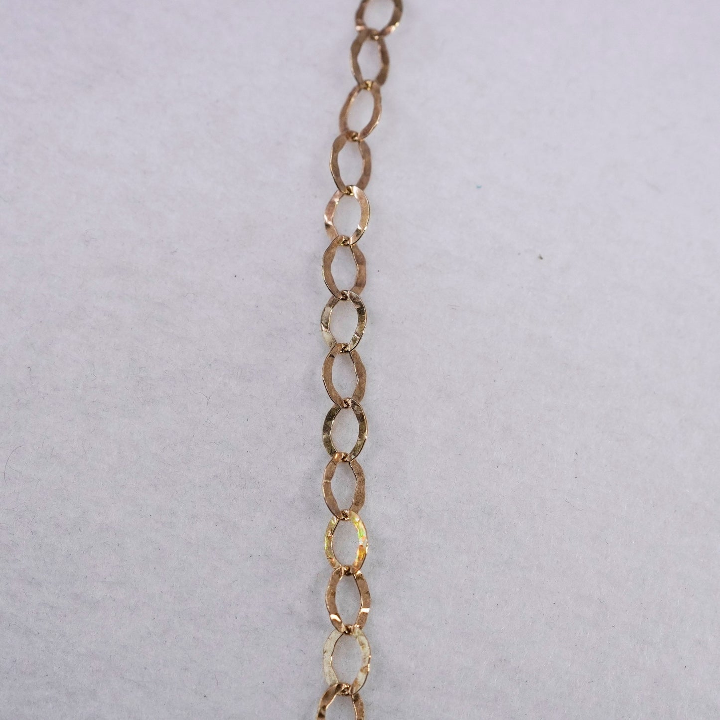 18”, vintage vermeil gold Sterling 925 silver flatten circle chain necklace