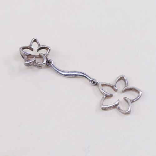 Vintage sterling silver handmade pendant, 925 silver flower, stamped 925