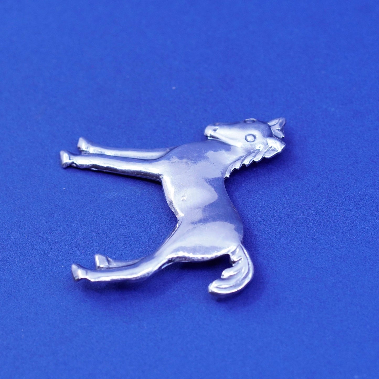 Vintage Sterling silver handmade brooch, 925 Horse pony pin