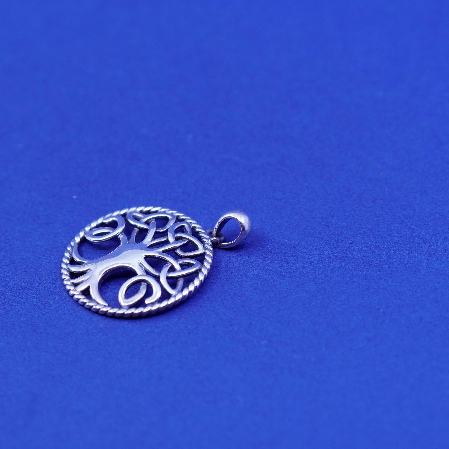 Irish Sterling silver handmade pendant, 925 Celtic knot tree charm