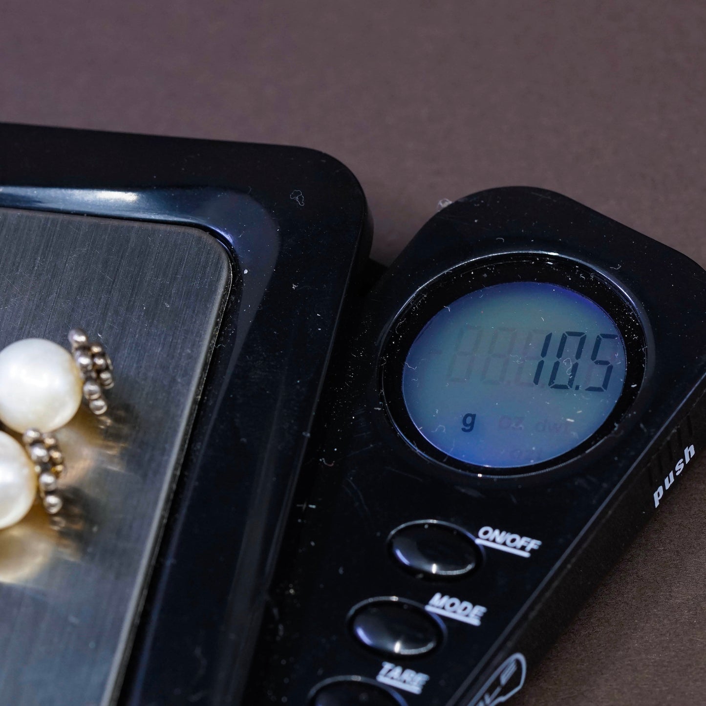 14K yellow gold trim w/ Sterling silver handmade earrings, 925 beads w/ pearl