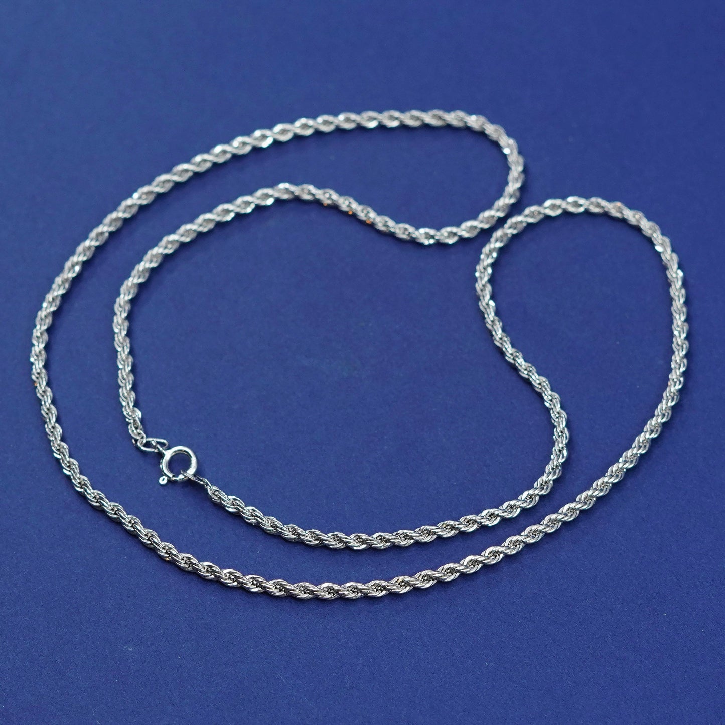 20”, 3mm, vintage Sterling silver handmade necklace, 925 French rope chain