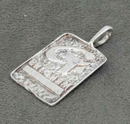 vtg Sterling silver handmade pendant, 925 brigham charm