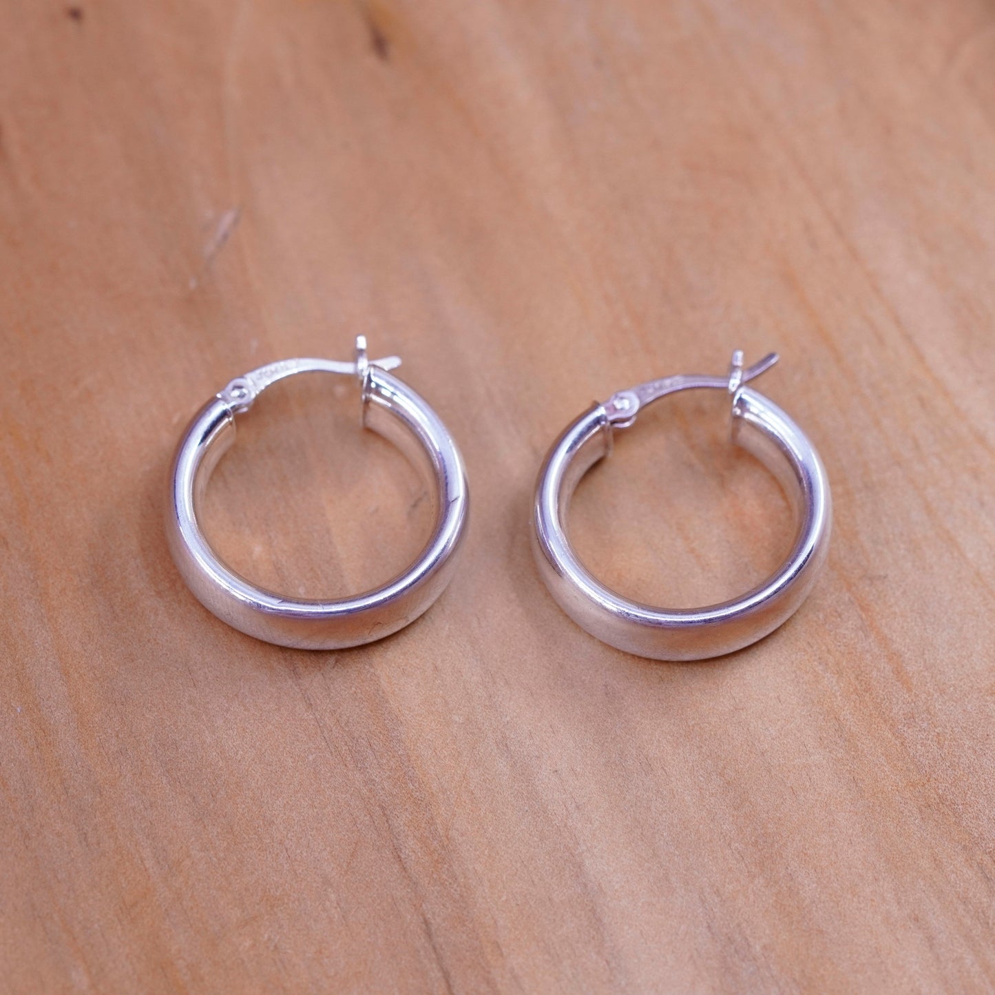 0.75”, vintage Sterling silver handmade earrings, 925 hoops