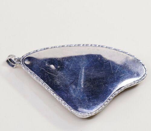 Vintage Sterling Silver Handmade Pendant, 925 With Resin Blue Butterfly Wing