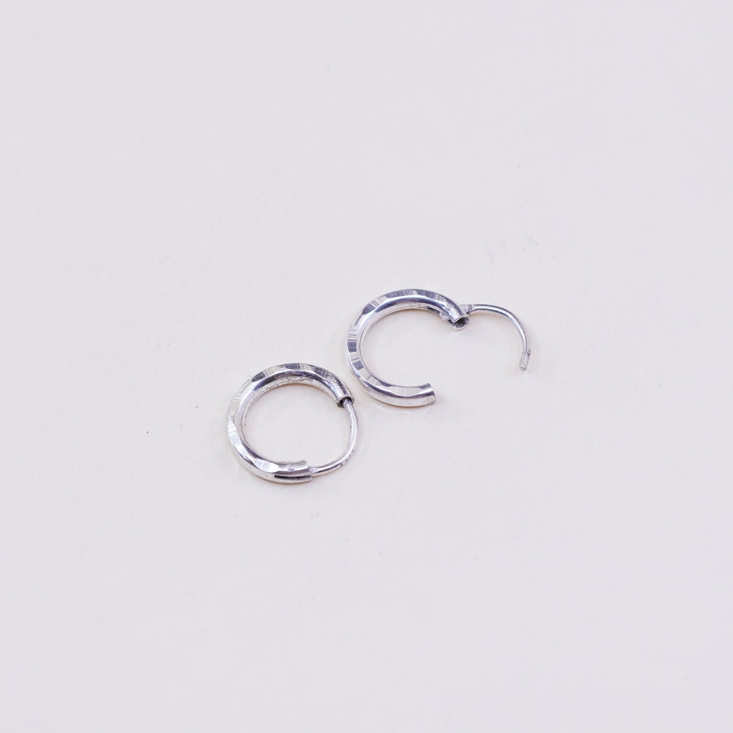10mm, Vintage sterling silver loop earrings, fashion minimalist, fine 925 hoops