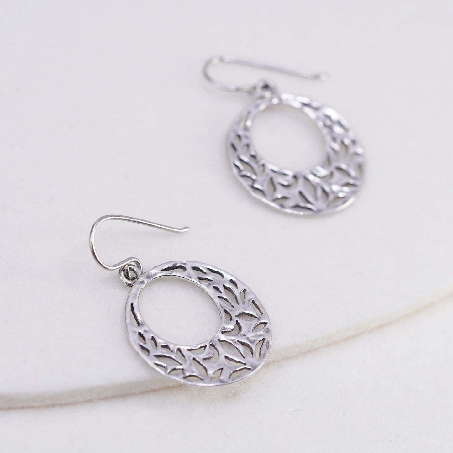 Vintage Shablool Didae Sterling silver handmade earrings, 925 circle dangles