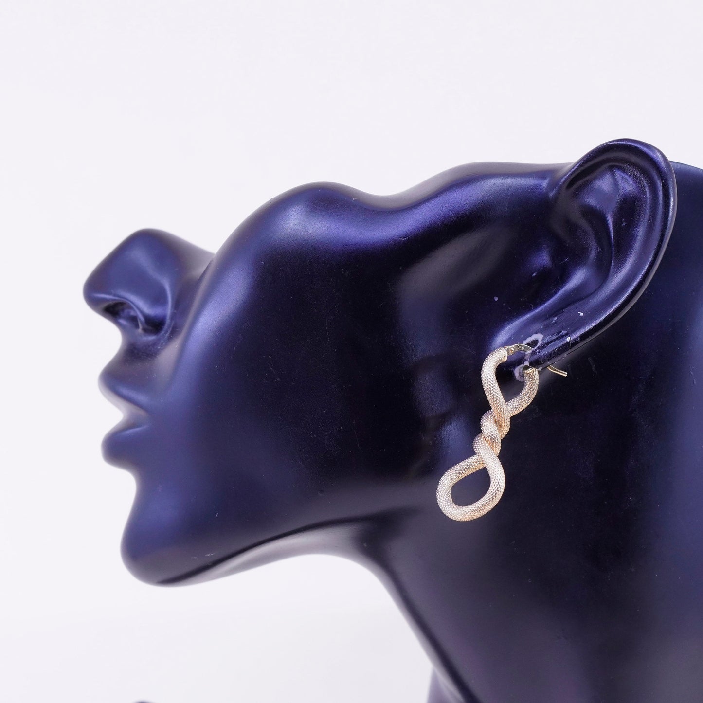 1.5”, vermeil gold sterling silver handmade earrings, mesh twisted 925 hoops