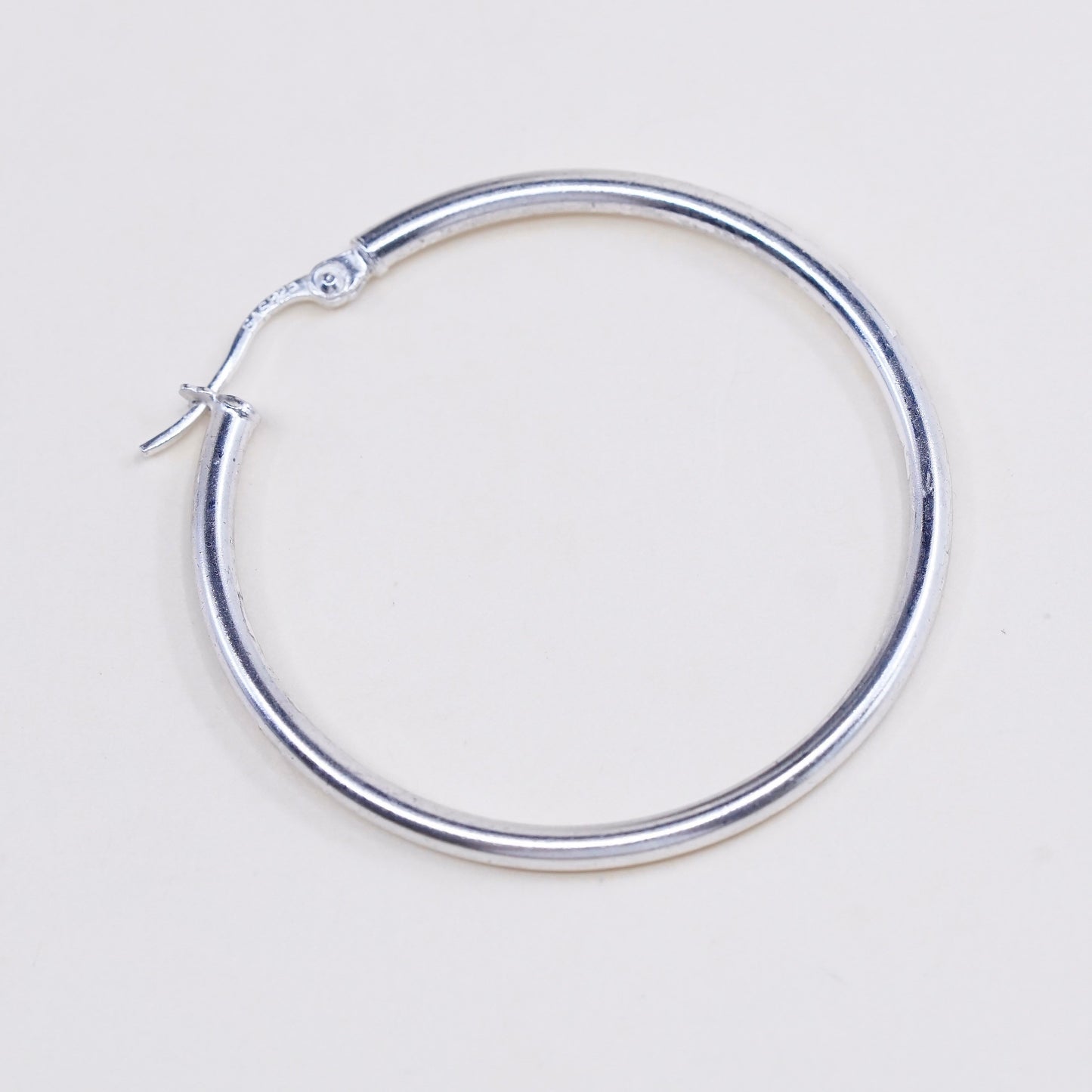 1.25", vtg sterling silver loop earrings, fashion minimalist primitive hoops