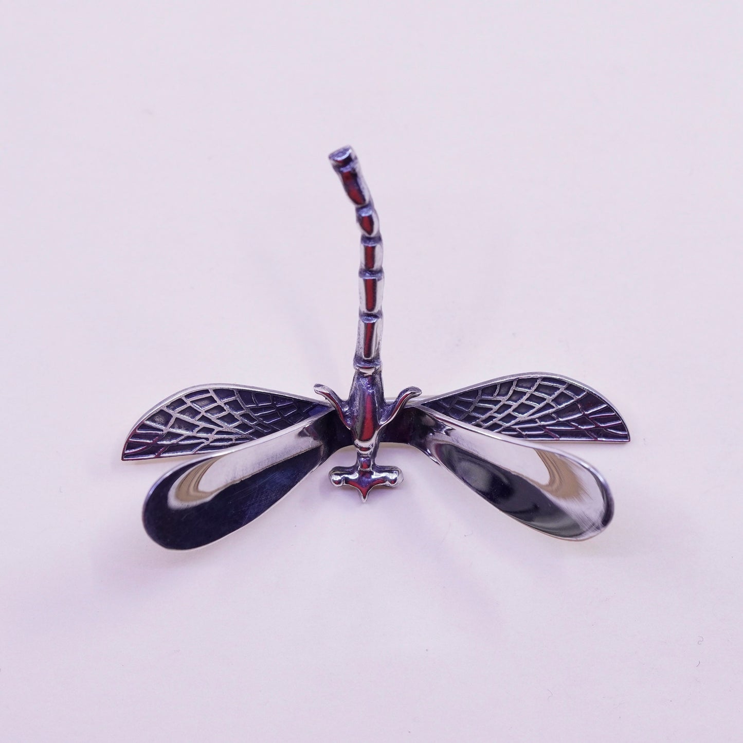 Vintage Sterling silver handmade brooch, 925 dragonfly pin