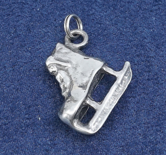 vtg Sterling silver handmade pendant. 925 skating shoe charm