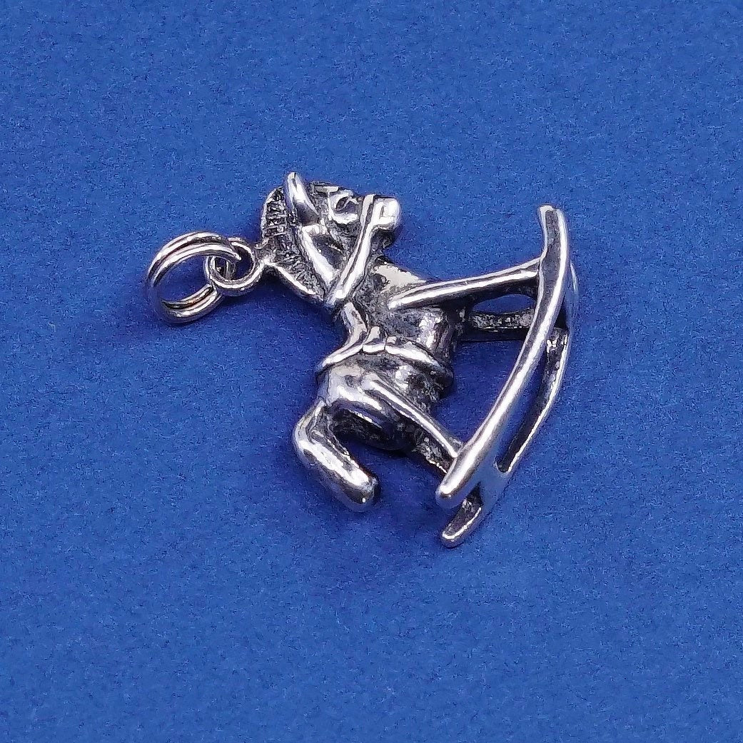 vtg Sterling silver handmade wooden horse pendant, 925 charm