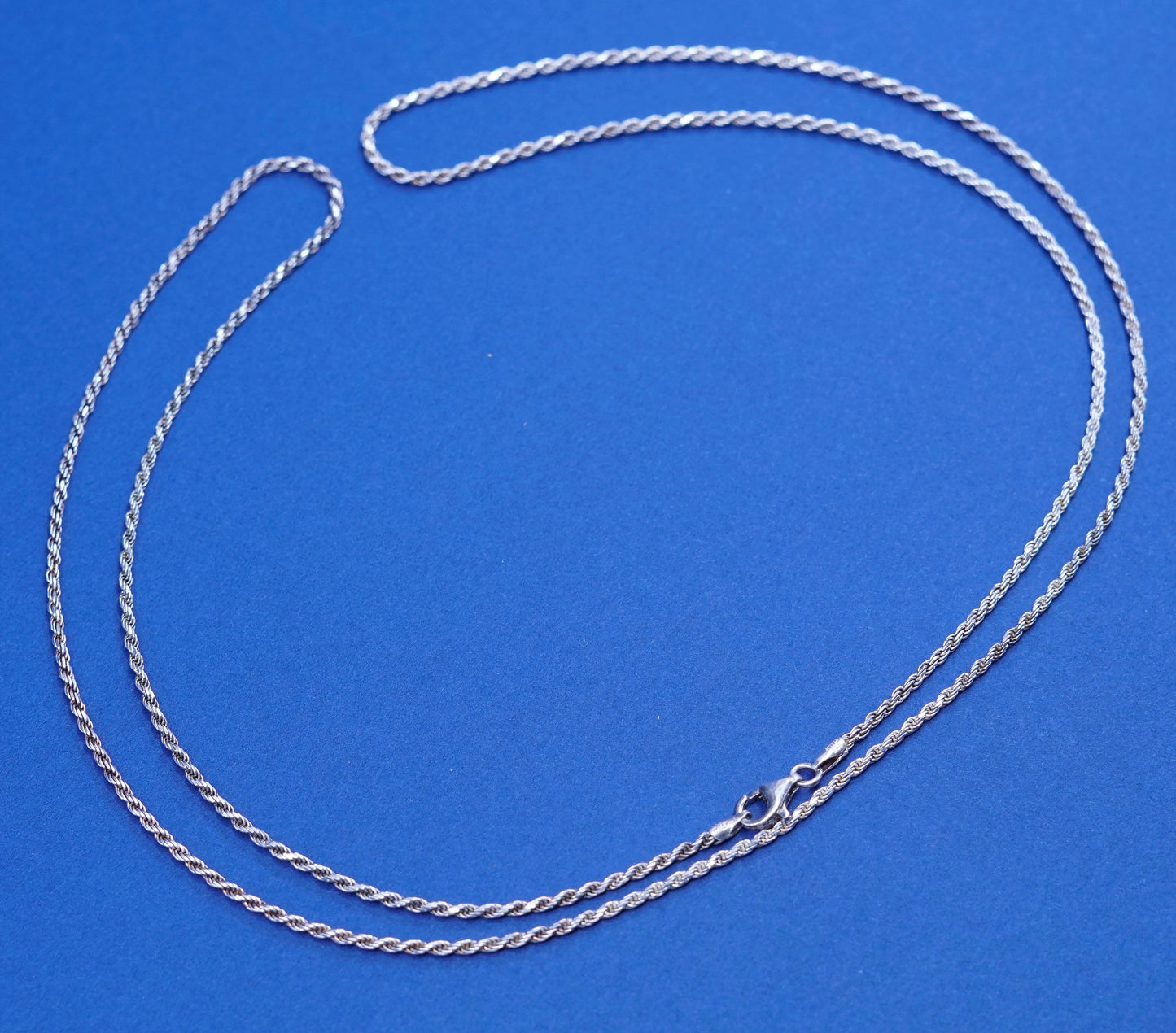 30”, 1.6mm, vintage Sterling silver handmade necklace, 925 diamond rope chain