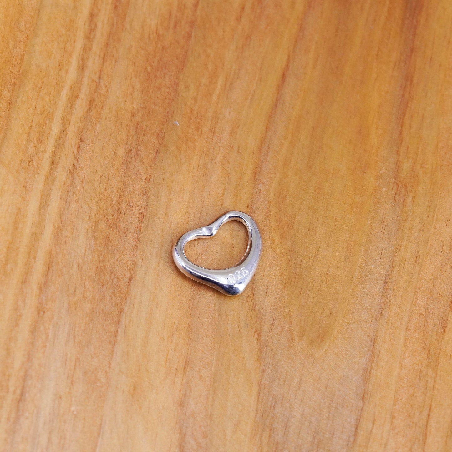 Vintage Sterling silver handmade pendant, 925 heart charm