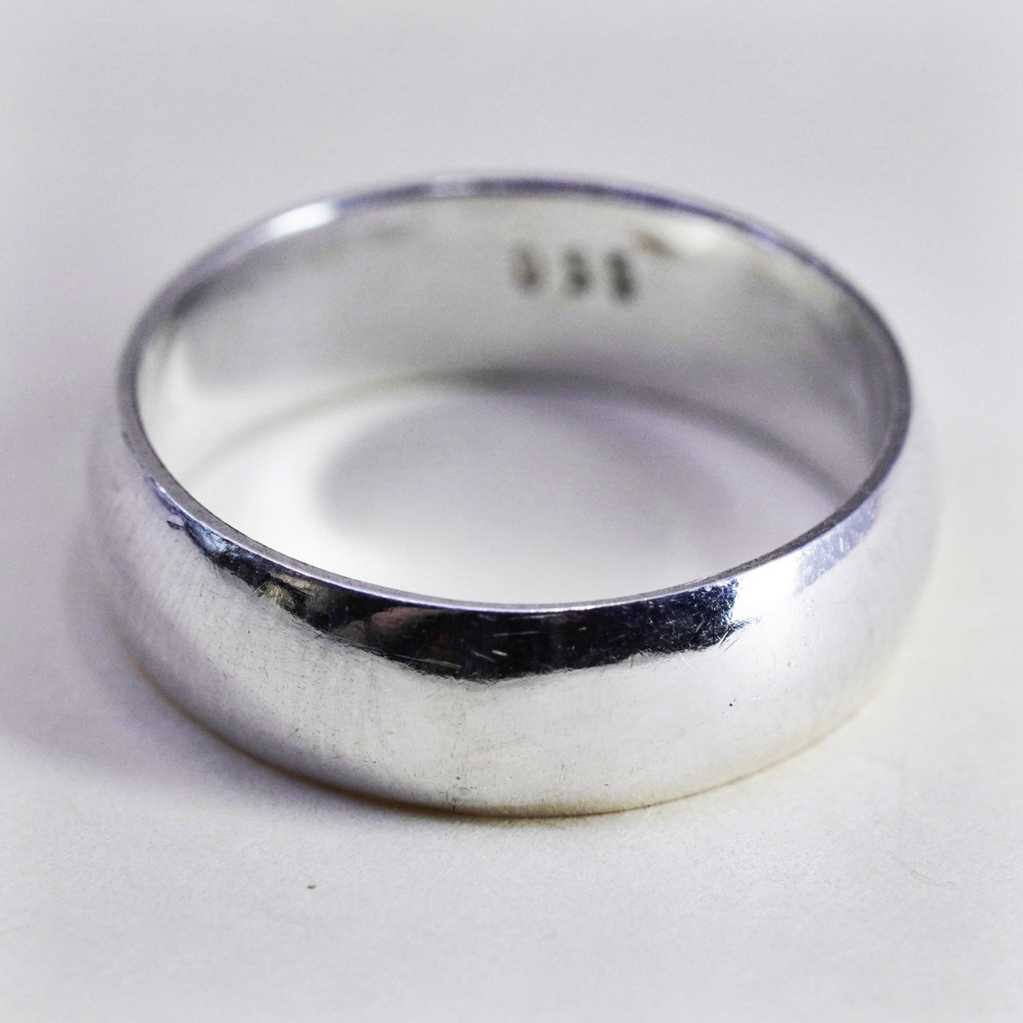 Size 6.75 Vintage sterling silver handmade ring, 950 wedding band