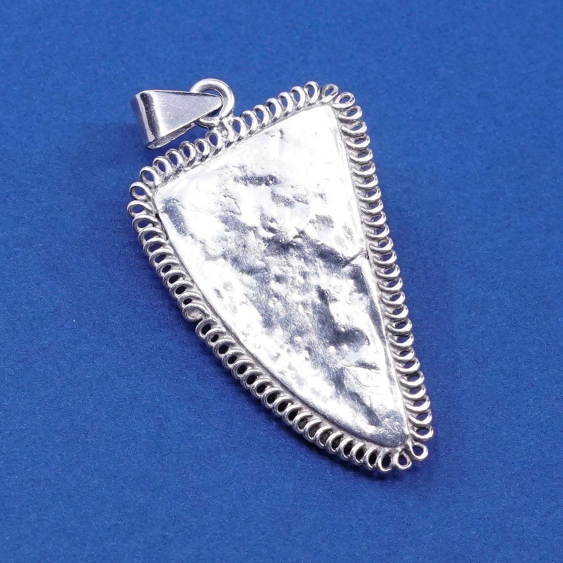 vtg Sterling silver handmade pendant, 925 pendant w/ tree nut