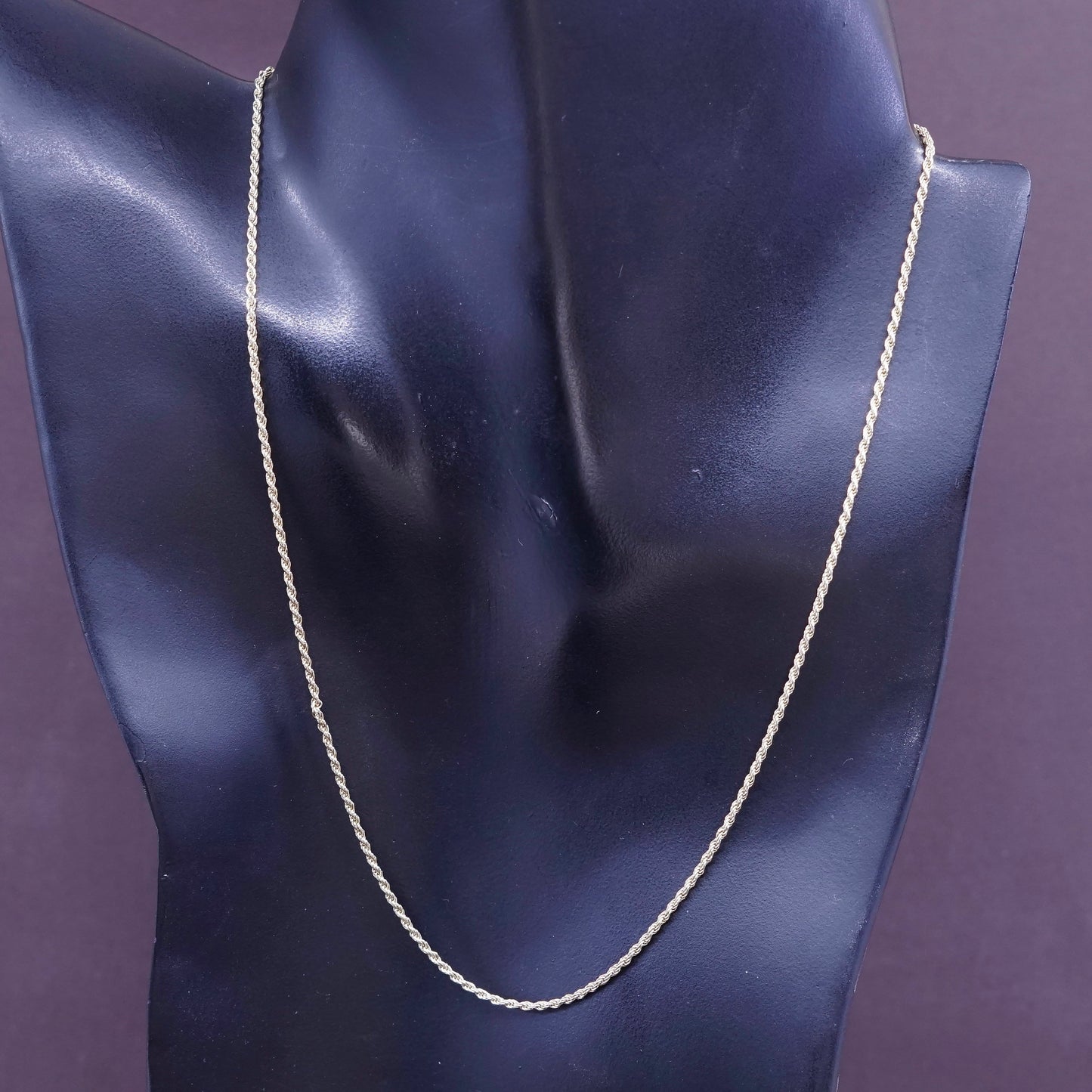 18”, danecraft vermeil gold over Sterling silver necklace, Italy 925 rope chain