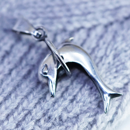 Vintage Sterling silver handmade 925 dolphin pendant