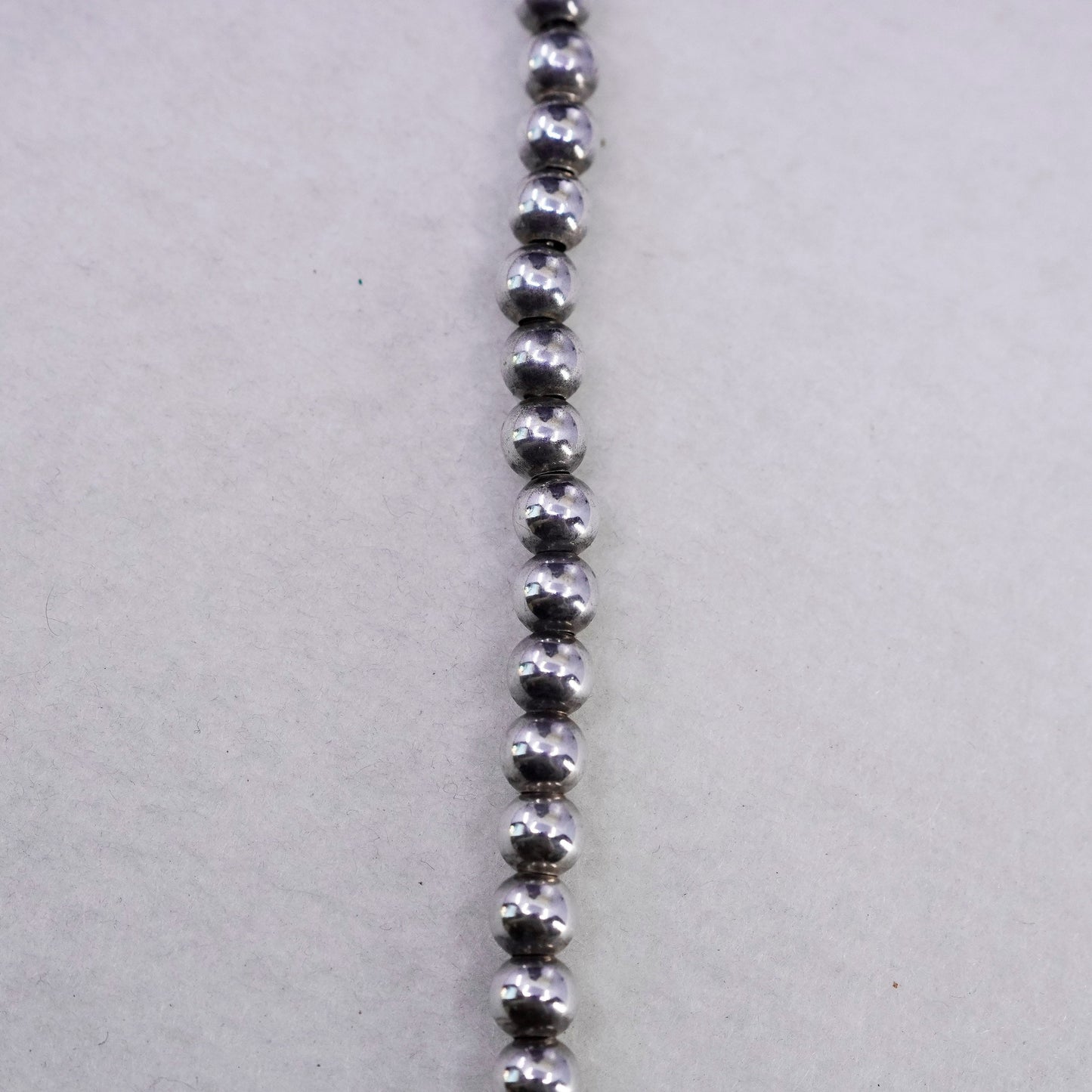 18” 6mm, vintage Sterling 925 silver handmade 6mm bead chain necklace