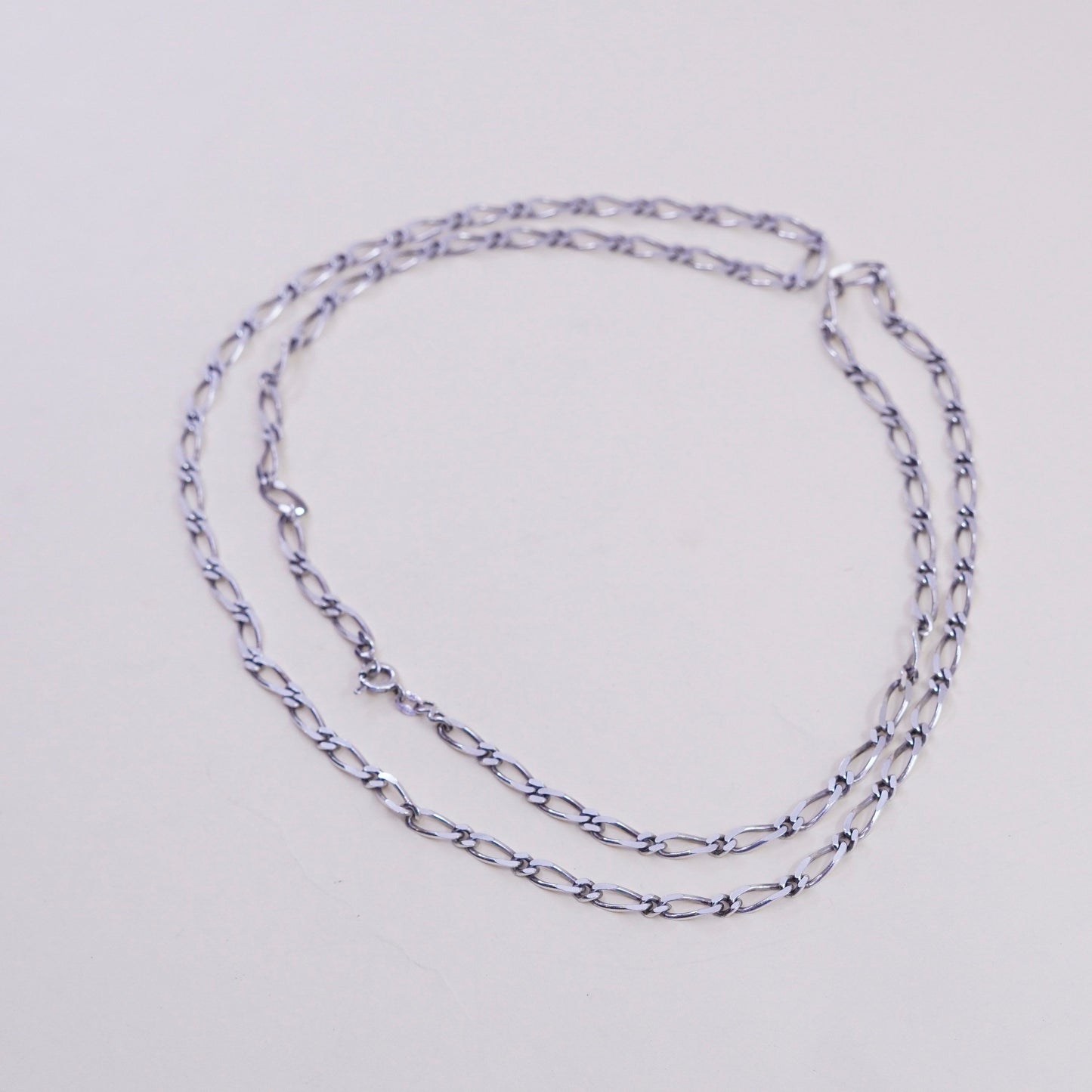 30”, 4mm, Vintage sterling silver figaro chain, 925 men’s necklace