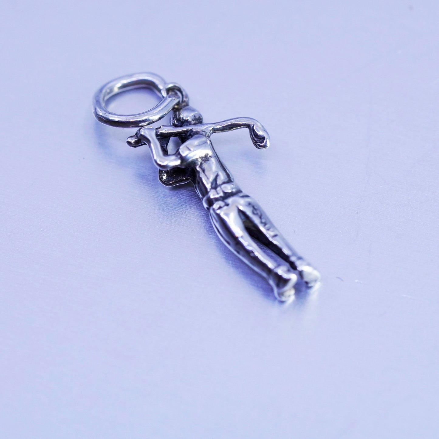 Antique Sterling silver handmade 925 golfer player charm