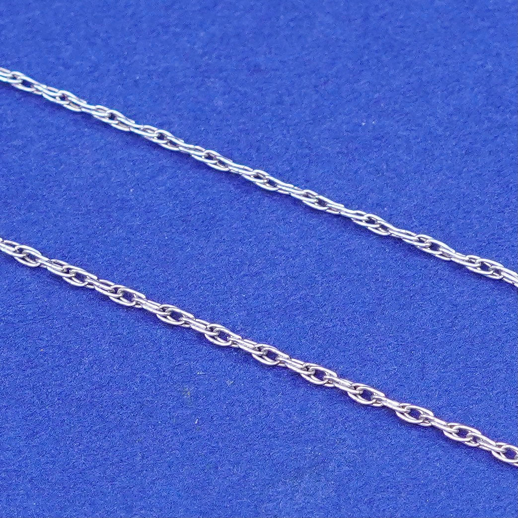 24”, 1mm, vintage Sterling silver necklace, 925 Singapore rope chain