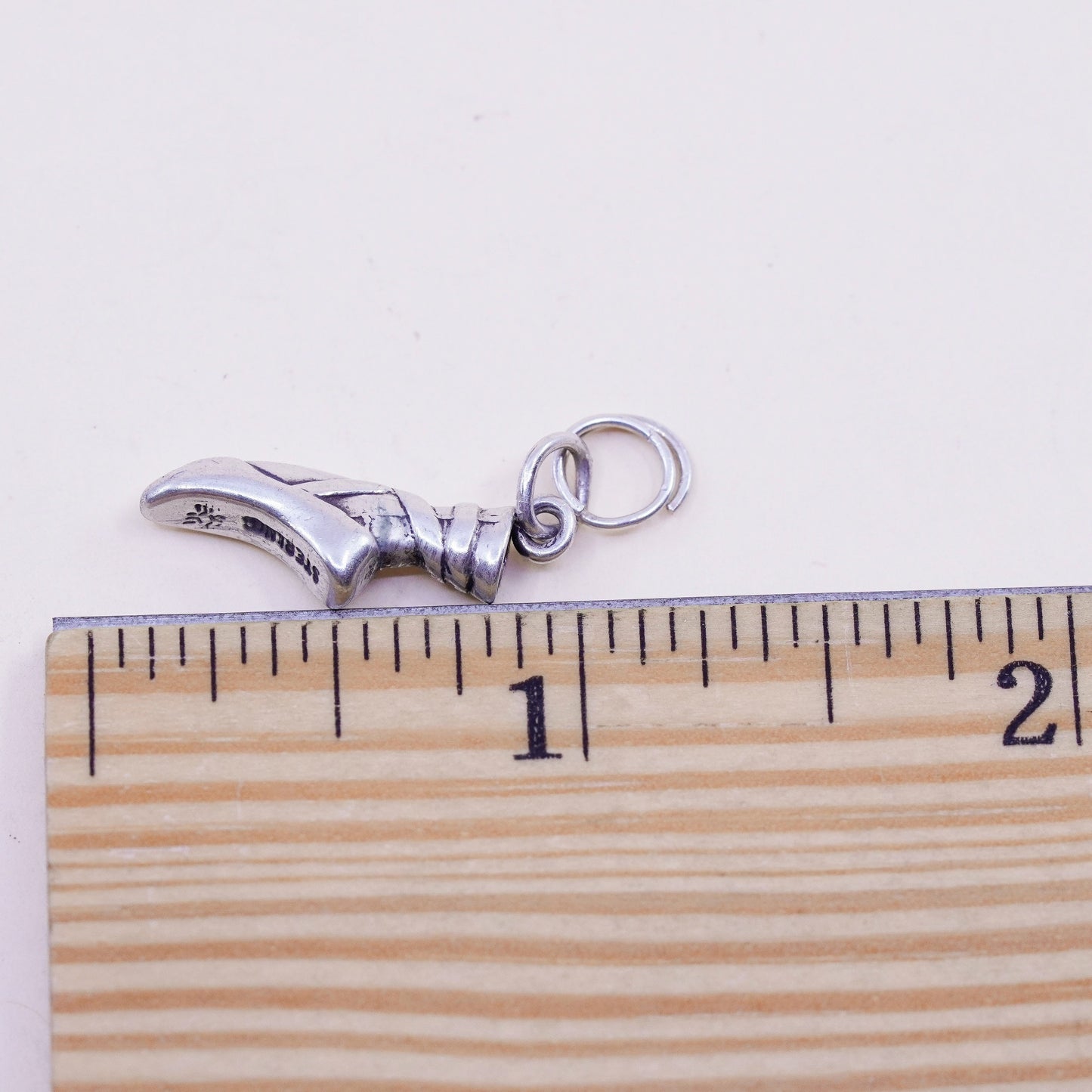 Vintage sterling silver handmade ballerina girl shoe foot charms, 925 pendant