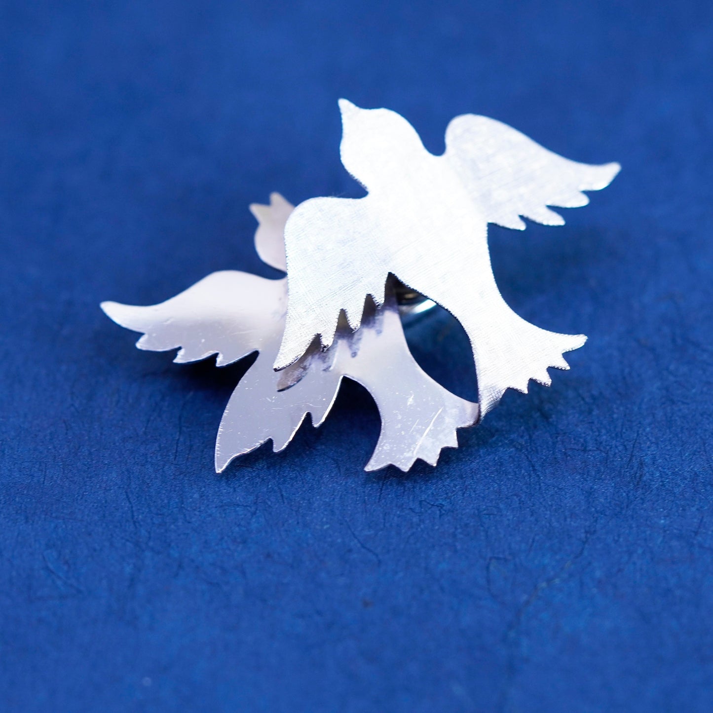 Vintages sterling silver handmade brooch, 925 birds pin pendant