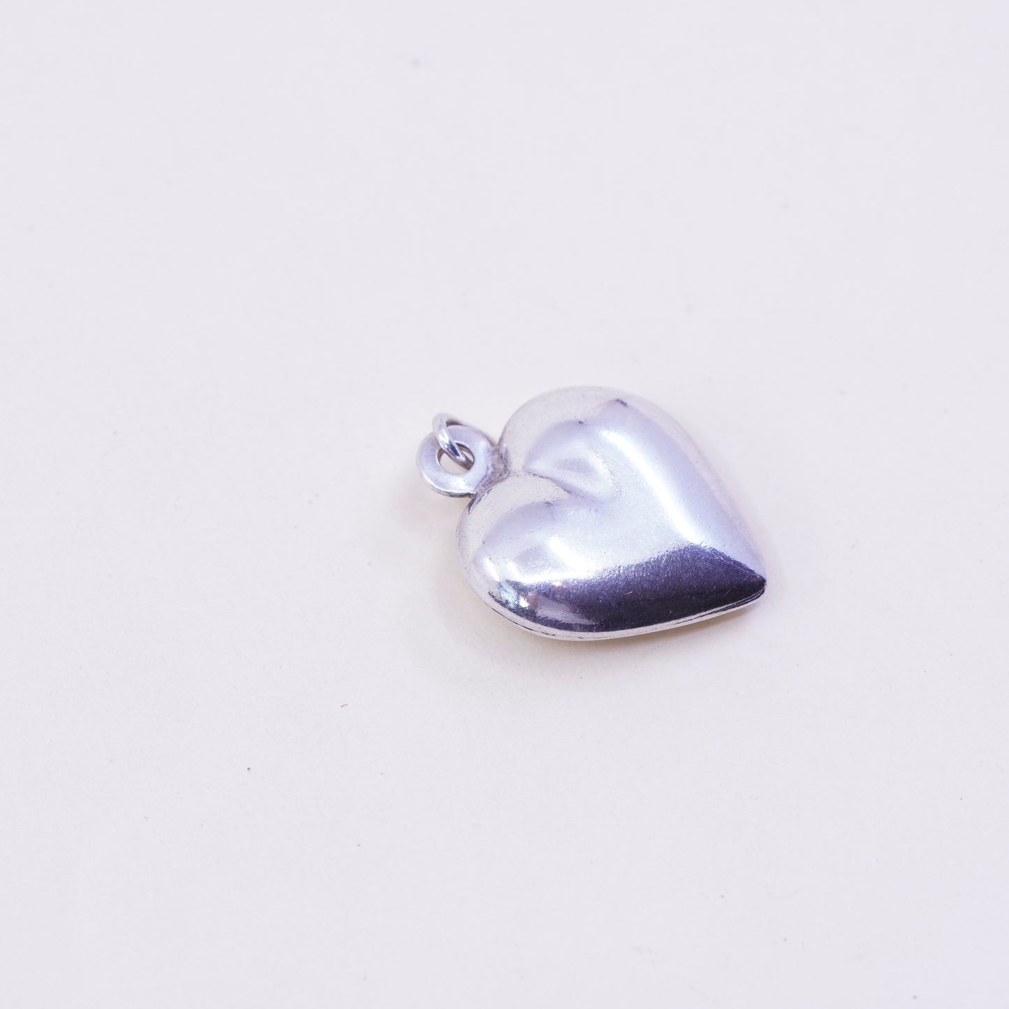 Vintage Italian handmade sterling silver heart, 925 charm pendant