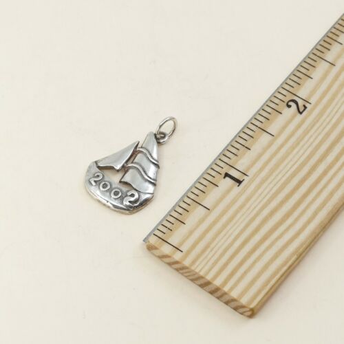 Vintage Sterling Silver Sailboat Pendant, Voyage 925 Silver Charm, Stamped 925