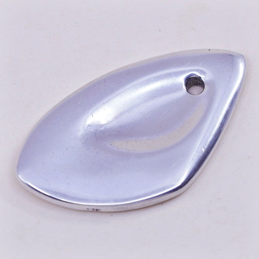 Vintage sterling silver handmade pendant, Modern 925 teardrop