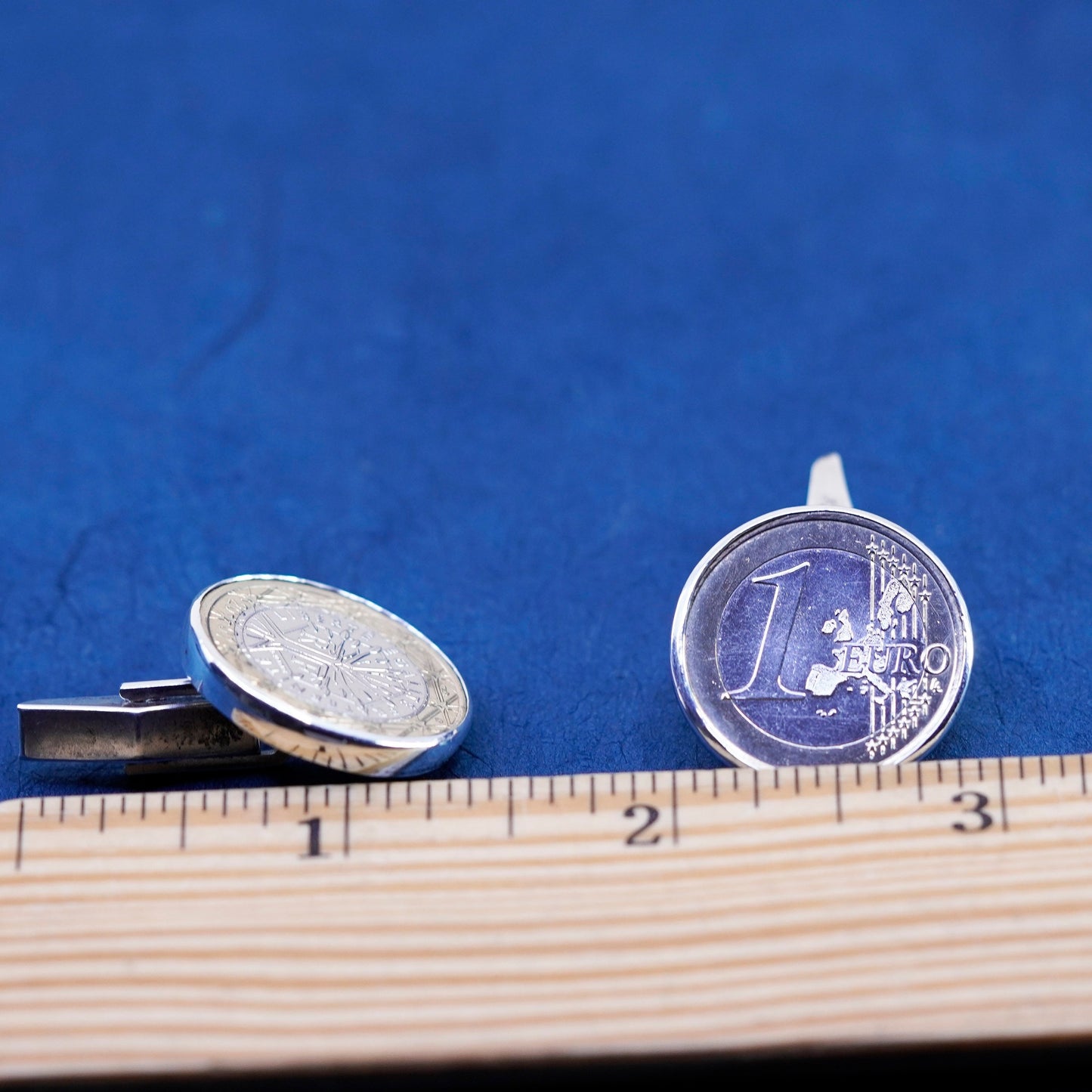 vtg sterling silver cufflink, liberte egalite fraternite coin 925 cuff links