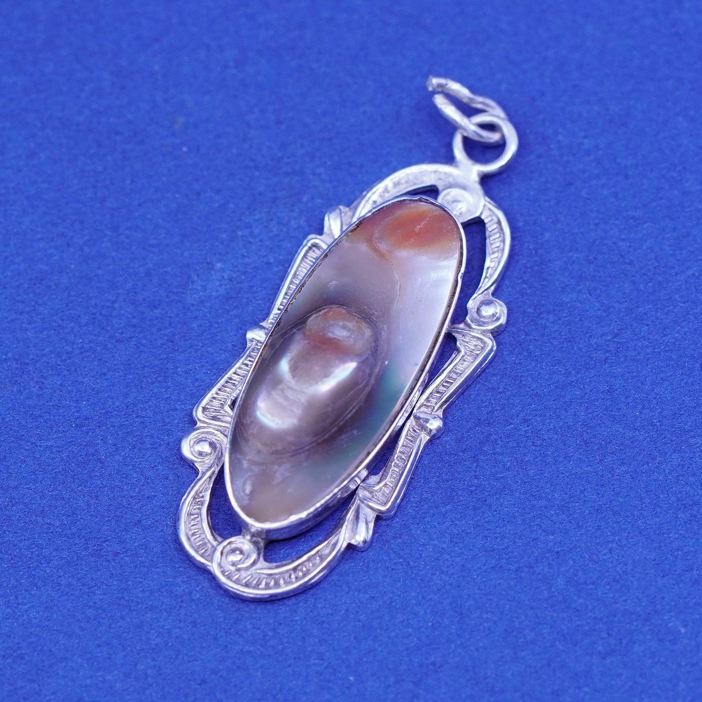 Vintage Sterling 925 silver handmade pendant with blaster Pearl